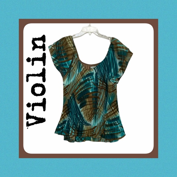 VIOLIN Woman’s Accordion Pleated Pullover Blouse 2X - Picture 2 of 16